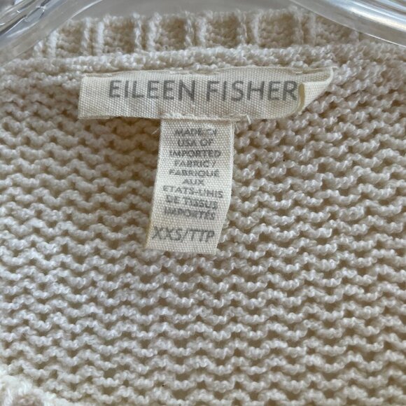 Eileen Fisher Knitted Cream Sweater Tunic Long Sleeve Women’s Size XXS - Picture 3 of 8